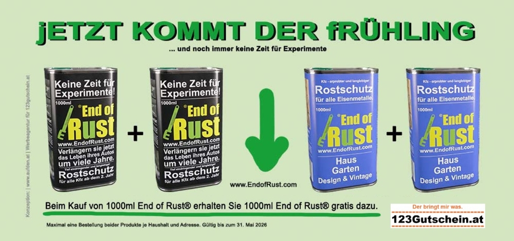 123Gutschein.at | Der bringt mir was. End of Rust Endofrust.com Rostschutz Roststabilisator Rostumwandler